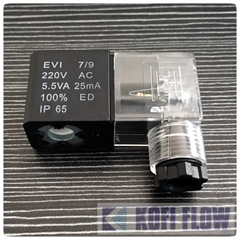 电磁阀线圈 电磁头EVI7/9 220V AC 5.5VA 25mA IP65_图片